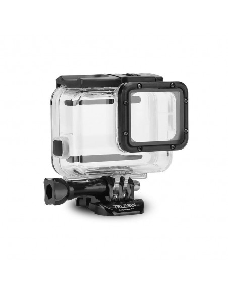 Carcasa Subacvatica Telesin Transparenta Compatibila GoPro Hero 7 Silver Si White