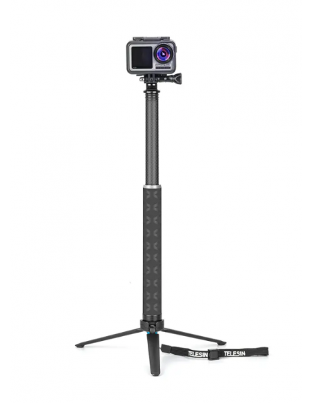 Selfie Stick Telesin  Telescopic Carbon 90 Cm + Mini Trepied Selfie Stick Telesin  Telescopic Carbon 90 Cm + Mini Trepied