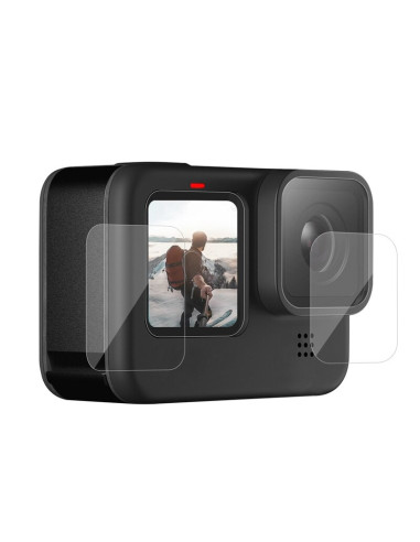 Folie De Sticla Telesin Pentru Obiectiv Si Ecran Lcd Pentru Gopro Hero 9 / 10 Black